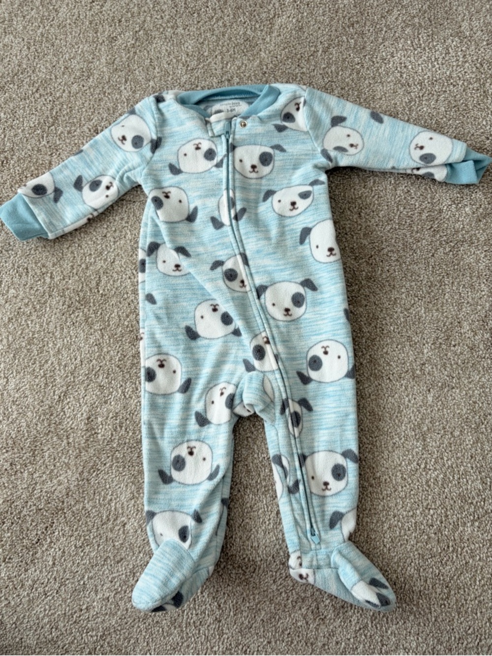 Carter's Light Blue Puppy Print Footed One-Piece